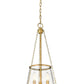 Z-Lite Prescott 12" 3-Light Rubbed Brass Pendant Light With Clear Glass Shade