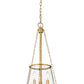 Z-Lite Prescott 12" 3-Light Rubbed Brass Pendant Light With Clear Glass Shade