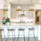 Z-Lite Prescott 12" 3-Light Rubbed Brass Pendant Light With Clear Glass Shade