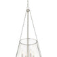 Z-Lite Prescott 18" 4-Light Brushed Nickel Pendant Light With Clear Glass Shade