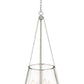 Z-Lite Prescott 18" 4-Light Brushed Nickel Pendant Light With Clear Glass Shade