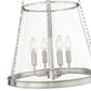 Z-Lite Prescott 18" 4-Light Brushed Nickel Pendant Light With Clear Glass Shade