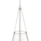Z-Lite Prescott 18" 4-Light Brushed Nickel Pendant Light With Clear Glass Shade