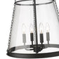 Z-Lite Prescott 18" 4-Light Matte Black Pendant Light With Clear Glass Shade