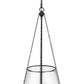 Z-Lite Prescott 18" 4-Light Matte Black Pendant Light With Clear Glass Shade