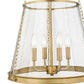Z-Lite Prescott 18" 4-Light Rubbed Brass Pendant Light With Clear Glass Shade