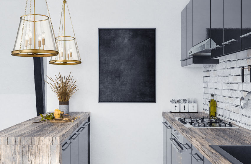 Z-Lite Prescott 18" 4-Light Rubbed Brass Pendant Light With Clear Glass Shade