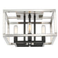 Z-Lite Quadra 13" 4-Light Brushed Nickel and Black Steel Flush Mount Lighting