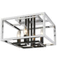 Z-Lite Quadra 13" 4-Light Chrome and Black Steel Flush Mount Lighting