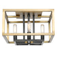 Z-Lite Quadra 13" 4-Light Olde Brass and Bronze Steel Flush Mount Lighting