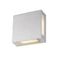 Z-Lite Quadrate 10" 2-Light LED Silver Outdoor Wall Sconce With Sandblast Glass Shade