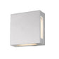 Z-Lite Quadrate 10" 2-Light LED Silver Outdoor Wall Sconce With Sandblast Glass Shade