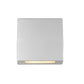 Z-Lite Quadrate 10" 2-Light LED Silver Outdoor Wall Sconce With Sandblast Glass Shade
