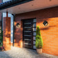 Z-Lite Quadrate 11" 2-Light LED Black Outdoor Wall Sconce With Sandblast Glass Shade