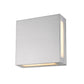 Z-Lite Quadrate 11" 2-Light LED Silver Outdoor Wall Sconce With Sandblast Glass Shade