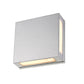 Z-Lite Quadrate 11" 2-Light LED Silver Outdoor Wall Sconce With Sandblast Glass Shade
