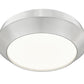 Z-Lite Quasars 12" 1-Light LED-Integrated Brushed Nickel Steel Frame White Acrylic Shade Flush Mount Lighting