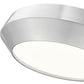 Z-Lite Quasars 12" 1-Light LED-Integrated Brushed Nickel Steel Frame White Acrylic Shade Flush Mount Lighting