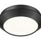 Z-Lite Quasars 12" 1-Light LED-Integrated Matte Black Steel Frame White Acrylic Shade Flush Mount Lighting