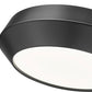 Z-Lite Quasars 12" 1-Light LED-Integrated Matte Black Steel Frame White Acrylic Shade Flush Mount Lighting
