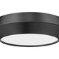 Z-Lite Quasars 12" 1-Light LED-Integrated Matte Black Steel Frame White Acrylic Shade Flush Mount Lighting