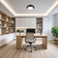 Z-Lite Quasars 12" 1-Light LED-Integrated Matte Black Steel Frame White Acrylic Shade Flush Mount Lighting