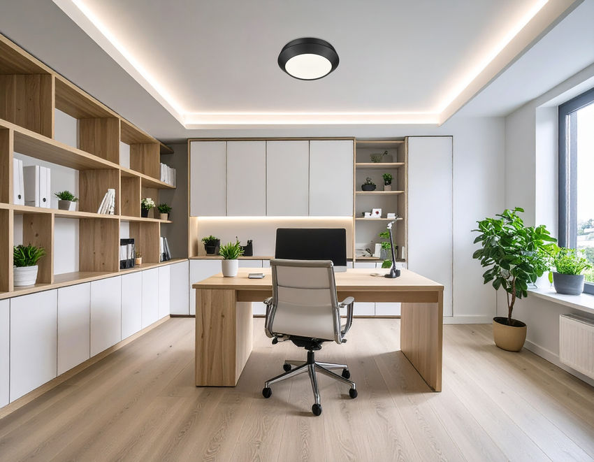 Z-Lite Quasars 12" 1-Light LED-Integrated Matte Black Steel Frame White Acrylic Shade Flush Mount Lighting