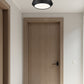 Z-Lite Quasars 12" 1-Light LED-Integrated Matte Black Steel Frame White Acrylic Shade Flush Mount Lighting