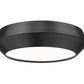Z-Lite Quasars 12" 1-Light LED-Integrated Matte Black Steel Frame White Acrylic Shade Flush Mount Lighting