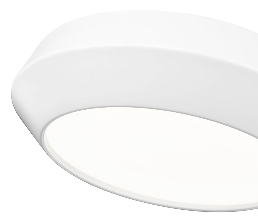 Z-Lite Quasars 12" 1-Light LED-Integrated Matte White Steel Frame White Acrylic Shade Flush Mount Lighting