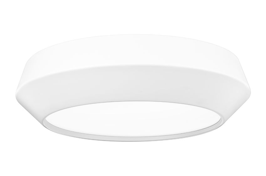Z-Lite Quasars 12" 1-Light LED-Integrated Matte White Steel Frame White Acrylic Shade Flush Mount Lighting