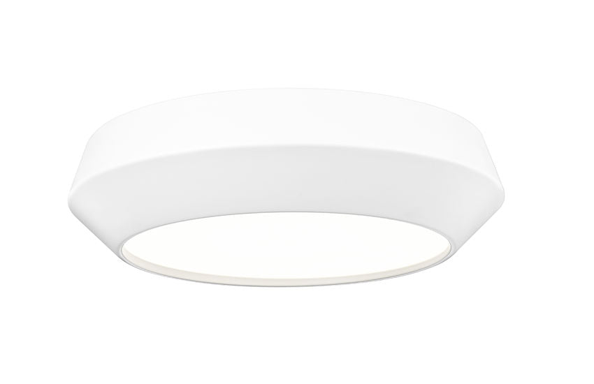Z-Lite Quasars 12" 1-Light LED-Integrated Matte White Steel Frame White Acrylic Shade Flush Mount Lighting