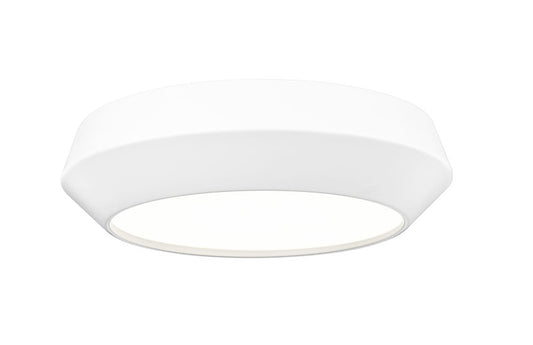 Z-Lite Quasars 12" 1-Light LED-Integrated Matte White Steel Frame White Acrylic Shade Flush Mount Lighting