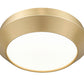Z-Lite Quasars 12" 1-Light LED-Integrated Modern Gold Steel Frame White Acrylic Shade Flush Mount Lighting