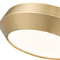 Z-Lite Quasars 12" 1-Light LED-Integrated Modern Gold Steel Frame White Acrylic Shade Flush Mount Lighting