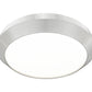 Z-Lite Quasars 16" 1-Light LED-Integrated Brushed Nickel Steel Frame White Acrylic Shade Flush Mount Lighting