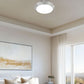 Z-Lite Quasars 16" 1-Light LED-Integrated Brushed Nickel Steel Frame White Acrylic Shade Flush Mount Lighting