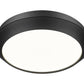 Z-Lite Quasars 16" 1-Light LED-Integrated Matte Black Steel Frame White Acrylic Shade Flush Mount Lighting