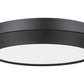 Z-Lite Quasars 16" 1-Light LED-Integrated Matte Black Steel Frame White Acrylic Shade Flush Mount Lighting