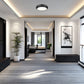 Z-Lite Quasars 16" 1-Light LED-Integrated Matte Black Steel Frame White Acrylic Shade Flush Mount Lighting