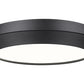 Z-Lite Quasars 16" 1-Light LED-Integrated Matte Black Steel Frame White Acrylic Shade Flush Mount Lighting