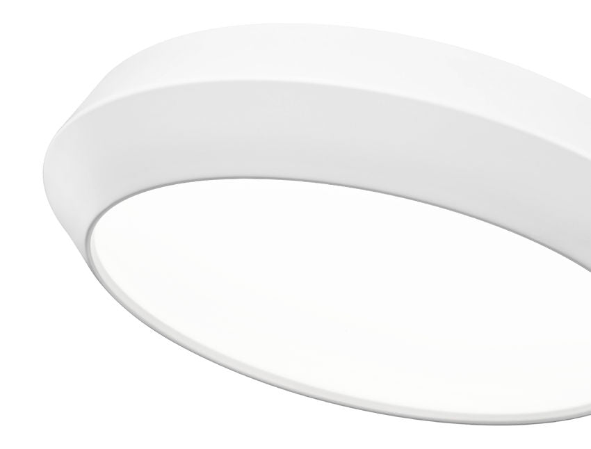 Z-Lite Quasars 16" 1-Light LED-Integrated Matte White Steel Frame White Acrylic Shade Flush Mount Lighting