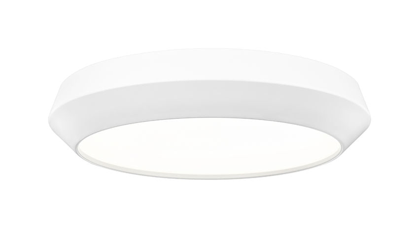 Z-Lite Quasars 16" 1-Light LED-Integrated Matte White Steel Frame White Acrylic Shade Flush Mount Lighting