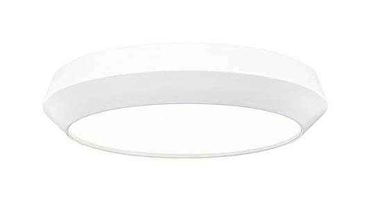 Z-Lite Quasars 16" 1-Light LED-Integrated Matte White Steel Frame White Acrylic Shade Flush Mount Lighting