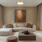 Z-Lite Quasars 16" 1-Light LED-Integrated Modern Gold Steel Frame White Acrylic Shade Flush Mount Lighting