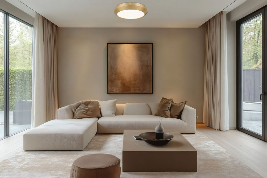 Z-Lite Quasars 16" 1-Light LED-Integrated Modern Gold Steel Frame White Acrylic Shade Flush Mount Lighting