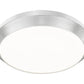 Z-Lite Quasars 20" 1-Light LED-Integrated Brushed Nickel Steel Frame White Acrylic Shade Flush Mount Lighting