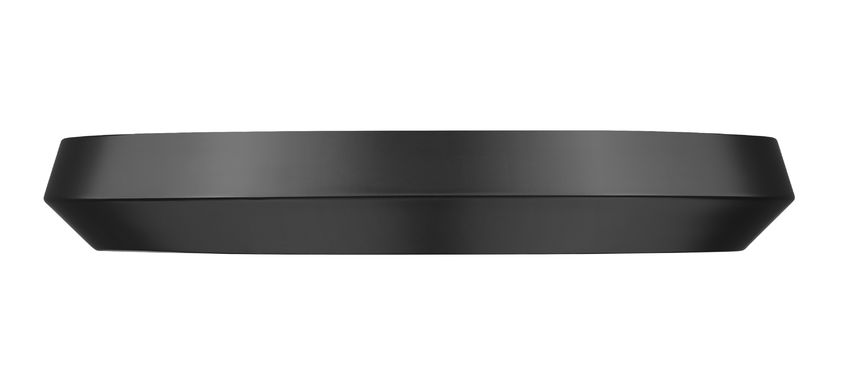 Z-Lite Quasars 20" 1-Light LED-Integrated Matte Black Steel Frame White Acrylic Shade Flush Mount Lighting
