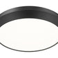 Z-Lite Quasars 20" 1-Light LED-Integrated Matte Black Steel Frame White Acrylic Shade Flush Mount Lighting