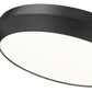 Z-Lite Quasars 20" 1-Light LED-Integrated Matte Black Steel Frame White Acrylic Shade Flush Mount Lighting